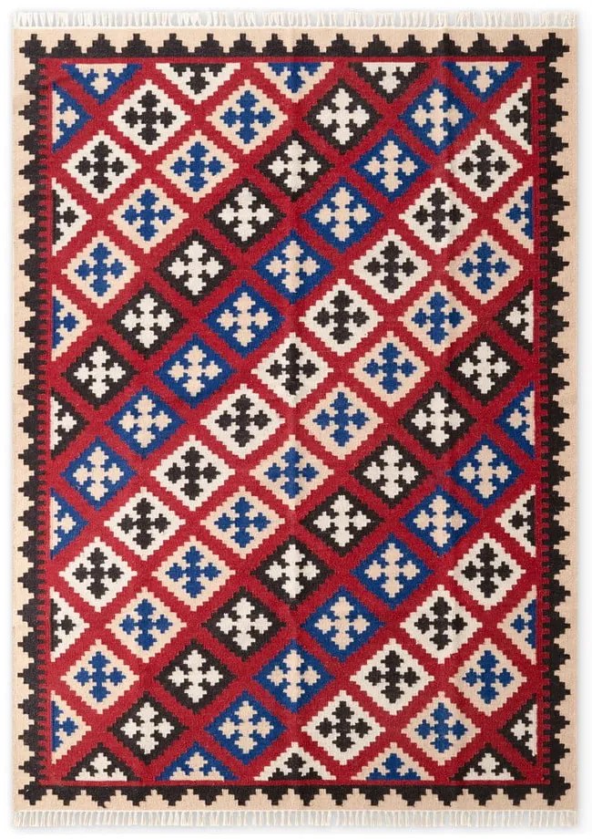 Tappeto rosso in lana reversibile/tessuto a mano 200x290 cm Kamal Rami – Nouristan