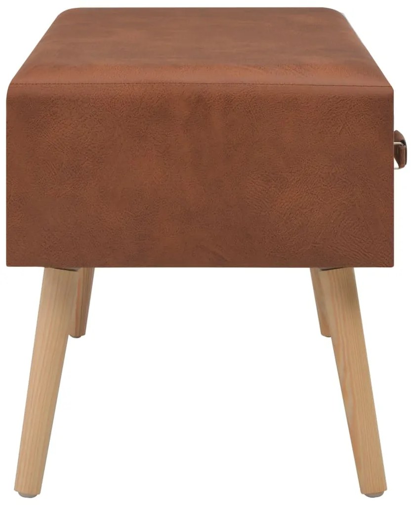 Tavolino da caffè marrone 80x40x46 cm in similpelle