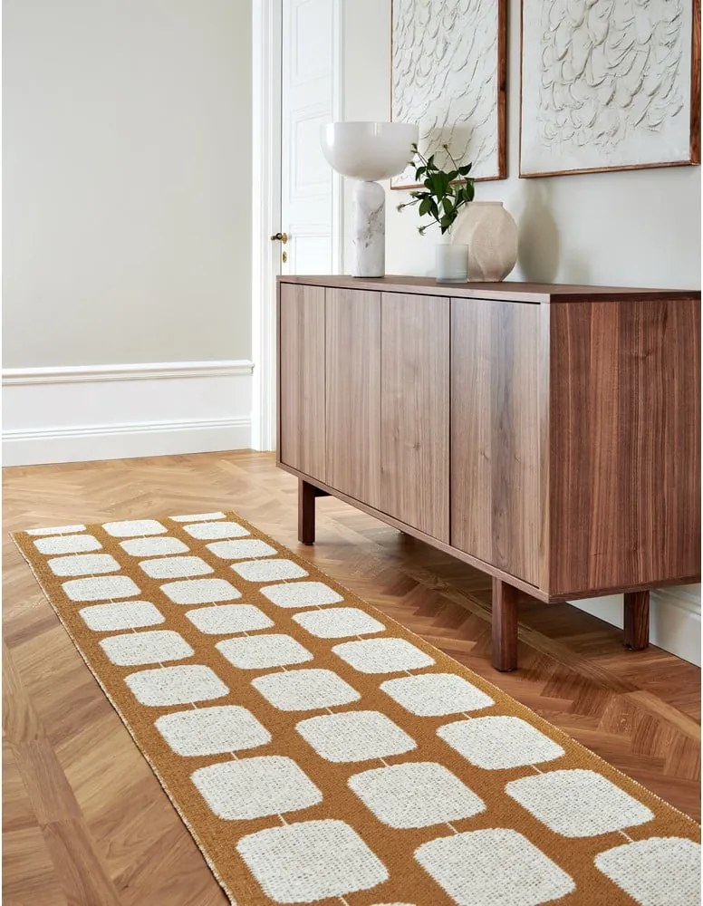 Passatoia da interno/esterno giallo ocra/color crema 70x300 cm Sten Ochre – Pappelina