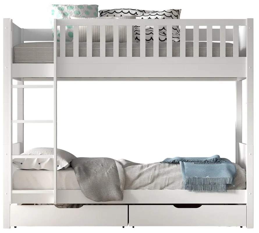 Letto a castello bianco per bambini 90x200 cm Scott - Vipack