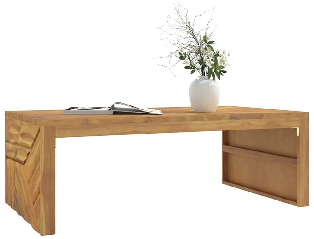 Tavolino Da Salotto 110x60x38 Cm İn Legno Massello Di Teak /