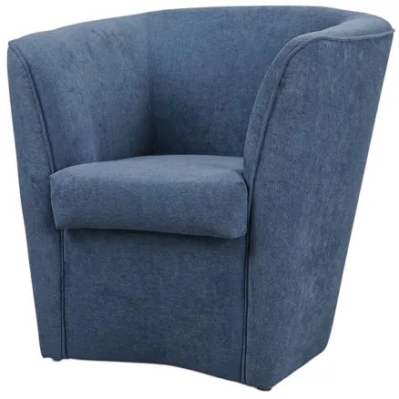 Poltrona blu jeans imbottita in tessuto antimacchia stile moderno