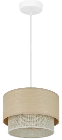 Brilagi - Lampadario a sospensione con filo ARIZONA BOHO 1xE27/15W/230V diametro 25 cm beige/bianco