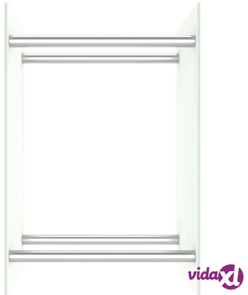 vidaXL Porta Legna Bianco 40x35x60 cm in Vetro