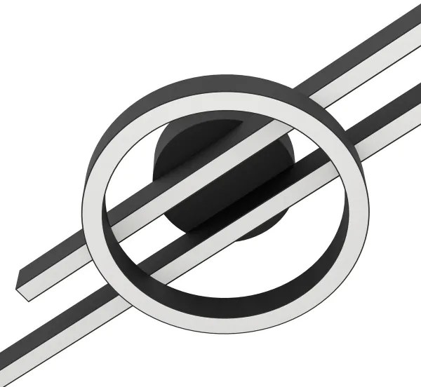 Eglo 900953-Plafoniera LED RGBW dimmerabile AMANDOLO 23,5W/230V nero + +TC