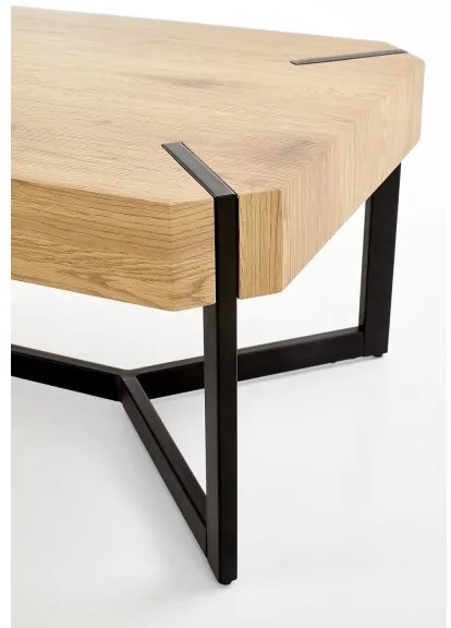 Tavolino da salotto LAVIDA 43x110 cm rovere dorato/nero