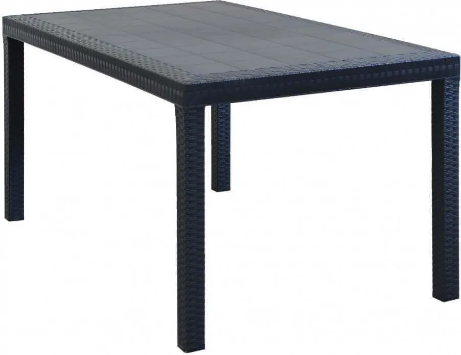 CALIGOLA - set tavolo in resina effetto rattan cm 150 x 90 x 74 h con 6 poltrone Alma