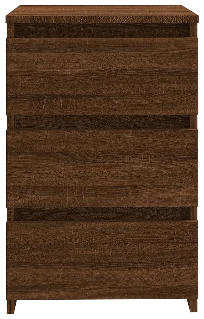 Comodino rovere marrone 40x35x62,5 cm in legno multistrato