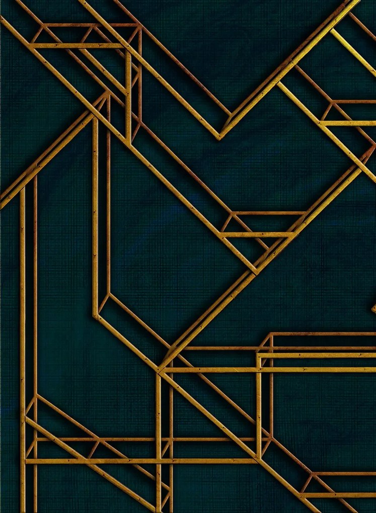 Coordonne Wandbild L Geometric - Dark Blue