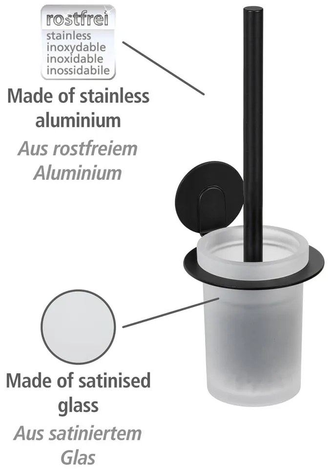 Scopino in vetro autoportante nero opaco Bivio - Wenko