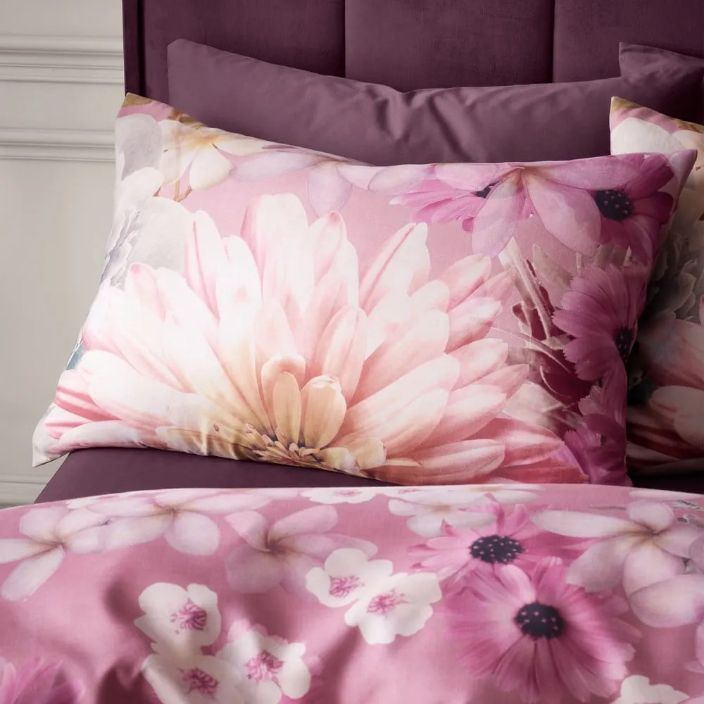 Set copripiumino e federa rosa per letto matrimoniale 200x200 cm Rosemoor Floral – RHS