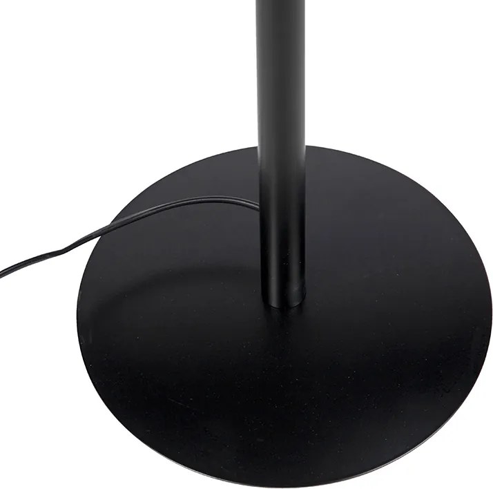 Lampada da terra nera con paralume in velluto nero con oro 40 cm - Simplo