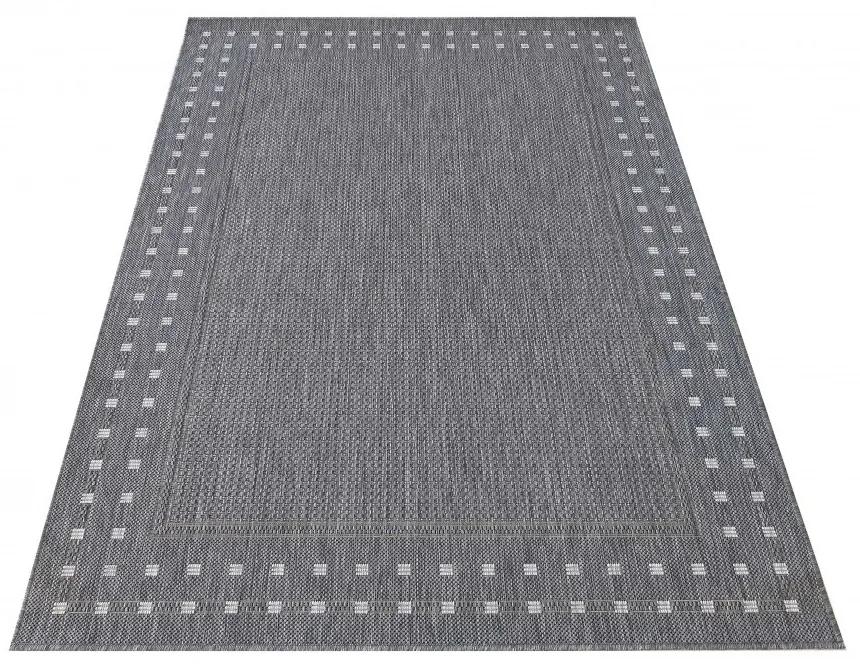Lussuoso tappeto a doppia faccia con bordo decorativo colore grigio Larghezza: 200 cm | Lunghezza: 290 cm