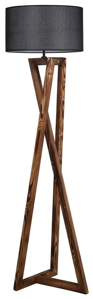 Lampada da terra nera/marrone con paralume in tessuto (altezza totale 166 cm) Maçka – Opviq lights