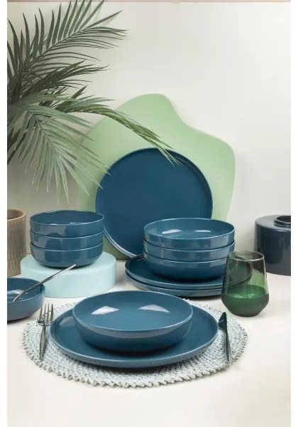 Set da tavola 12 pezzi blu/porcellana