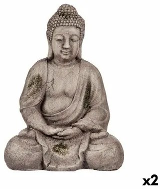 Statua Decorativa da Giardino Buddha Poliresina 23 x 42 x 30 cm (2 Unità)