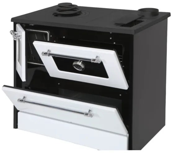 Cucina A Legna Stufa 9 Kw Bianca Beatrice Glass L87xP51xH79 Ecodesign 4 Stelle