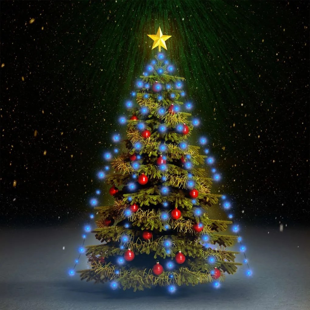 Rete Di Luce Per Albero Di Natale 180 Led Blu 180 Cm /