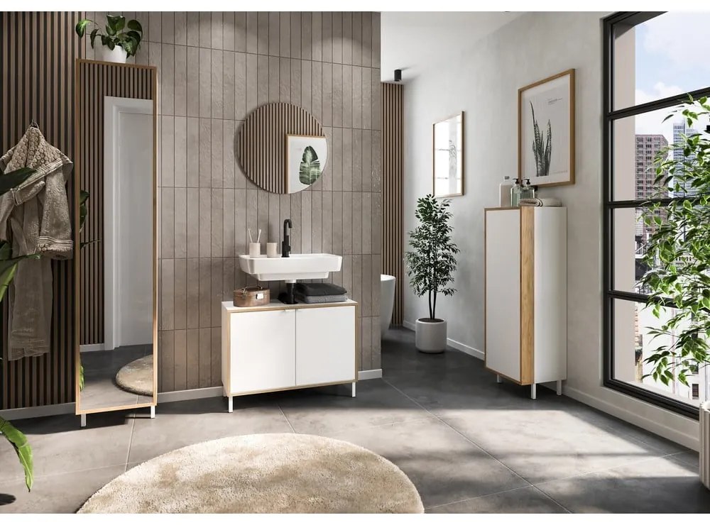 Mobile da lavabo bianco alto 80x60 cm Topeka – Germania