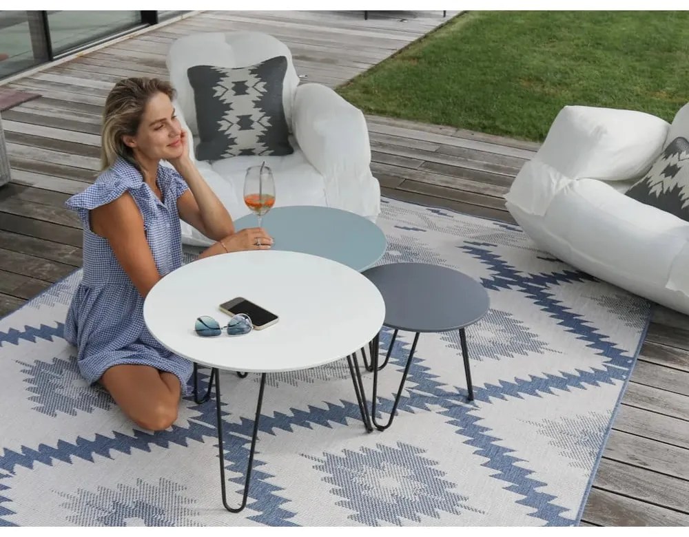 Tappeto da esterno blu e crema , 350 x 80 cm Malibu - NORTHRUGS