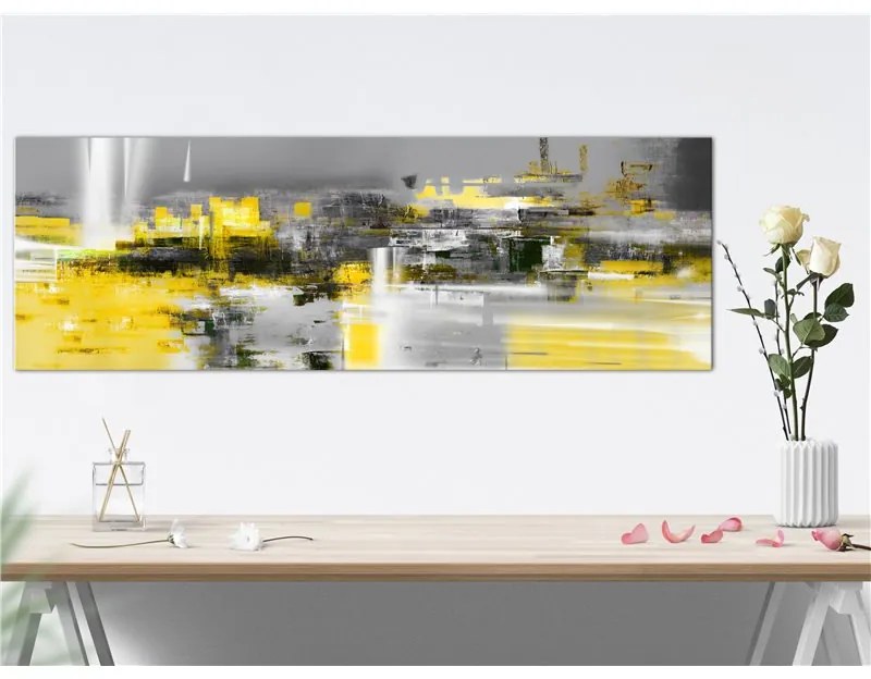 Quadro Yellow Andromeda (1 Part) Narrow  Colore Giallo, Dimensioni e Misure 120x40