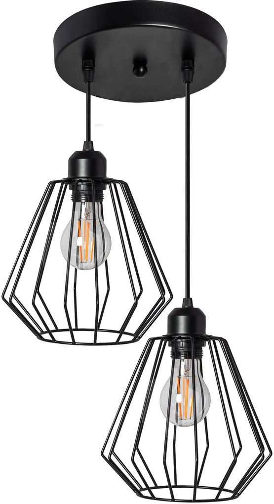 Lampada Da Soffitto Pensile Doppia Metallico Loft 392196