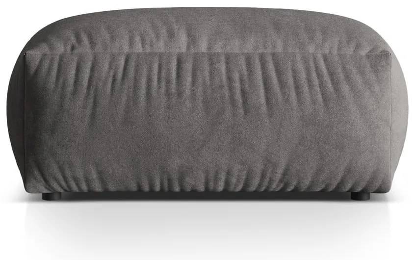 Poggiapiedi componibile grigio con rivestimento in velluto Martina – Micadoni