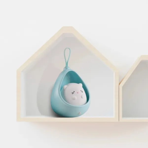 Luce di orientamento per bambini con sensore KITTY LED/0,5W/5V USB blu