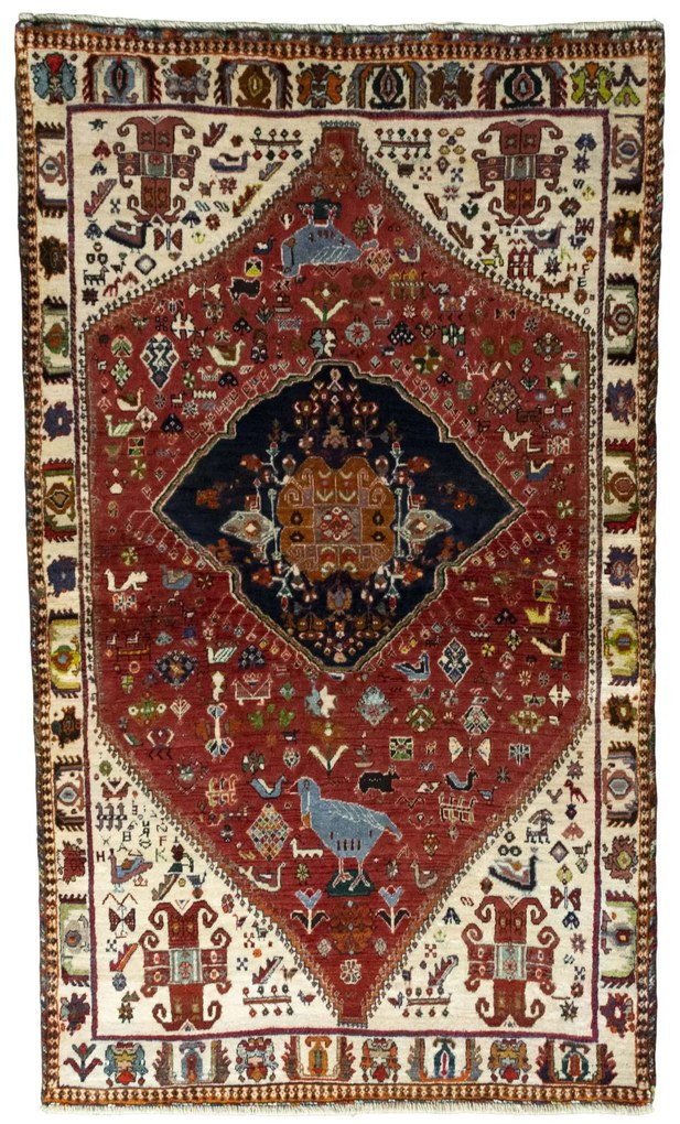 Gabbeh Tappeto 190 x 110 Rosso (Iran) Annodato A Mano