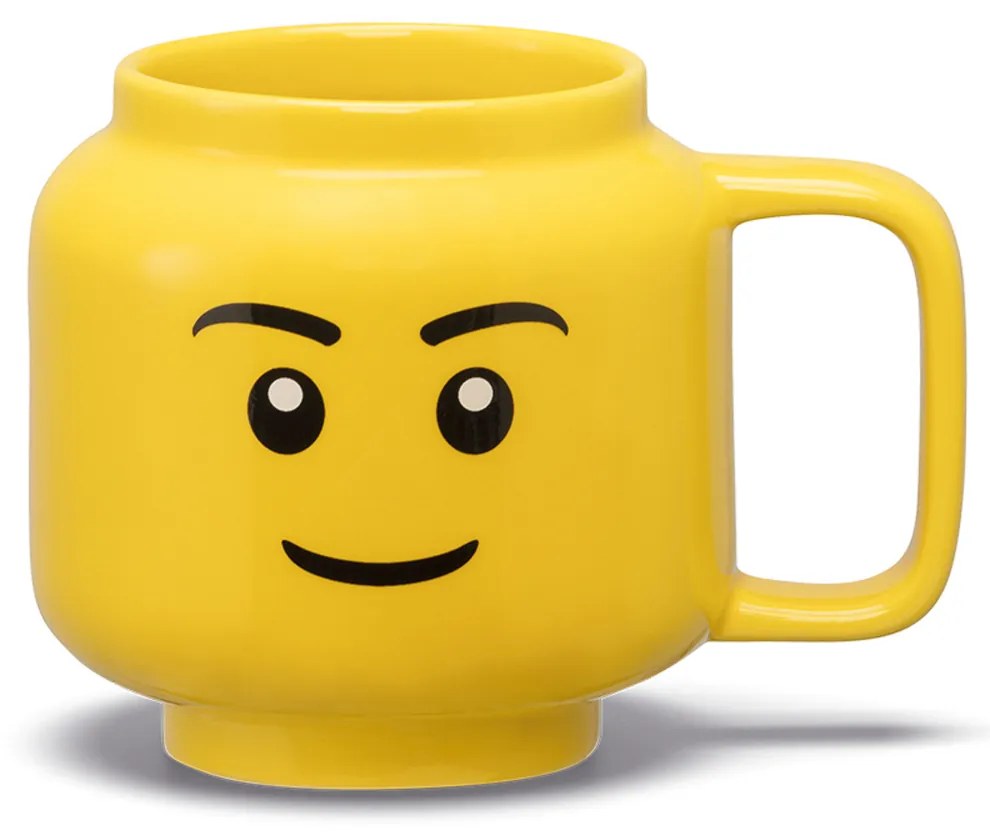 Tazza faccia ragazzo in ceramica gialla Lego