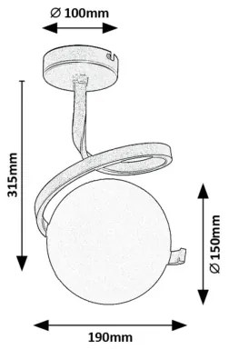 Rabalux 71301 - Lampadario a plafone SARABI 1xE27/20W/230V