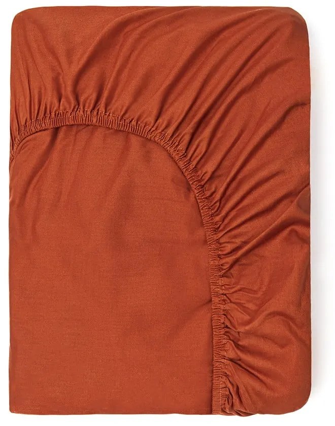 Lenzuolo elastico in cotone arancione scuro, 180 x 200 cm - Good Morning