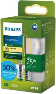 Lampadina LED ULTRAEFFICIENT VINTAGE Philips P45 E14/1,2W/230V 2700K
