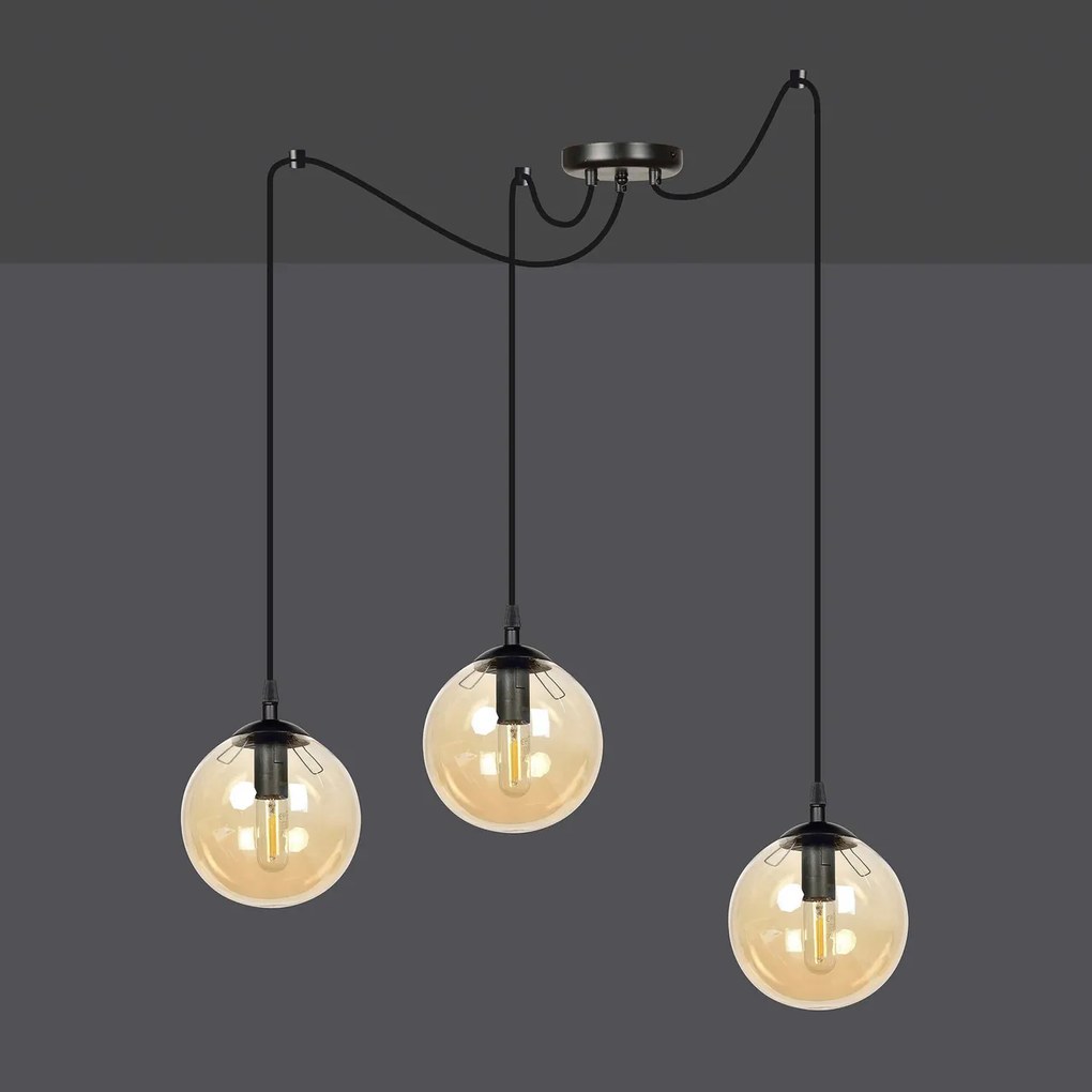 Lampadario a sospensione GIGI 3 BLACK MIODOWY