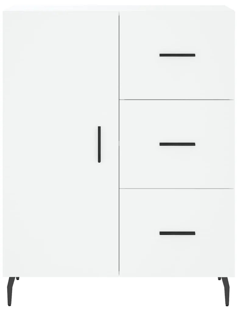 Credenza bianca 69,5x34x90 cm in legno multistrato