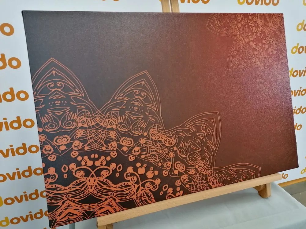 Quadro su tela – Elementi moderni di Mandala in sfumature di marrone