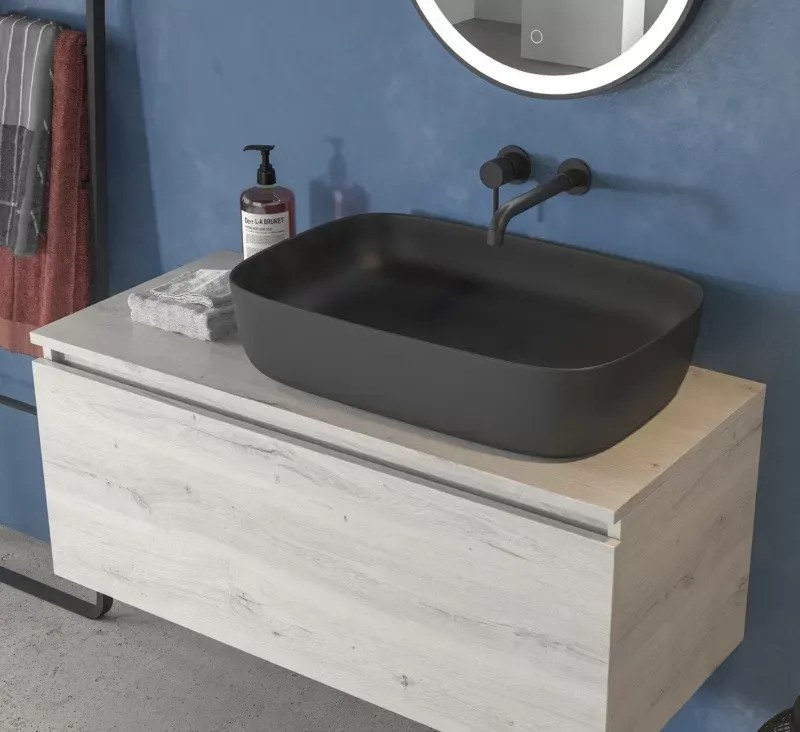 Mobile 100cm per bagno sospeso con cassetto ammortizzato SP-100B - KAMALU
