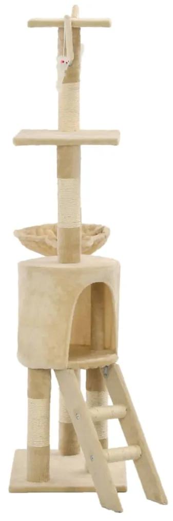 Albero per gatti con tiragraffi in sisal 138 cm beige