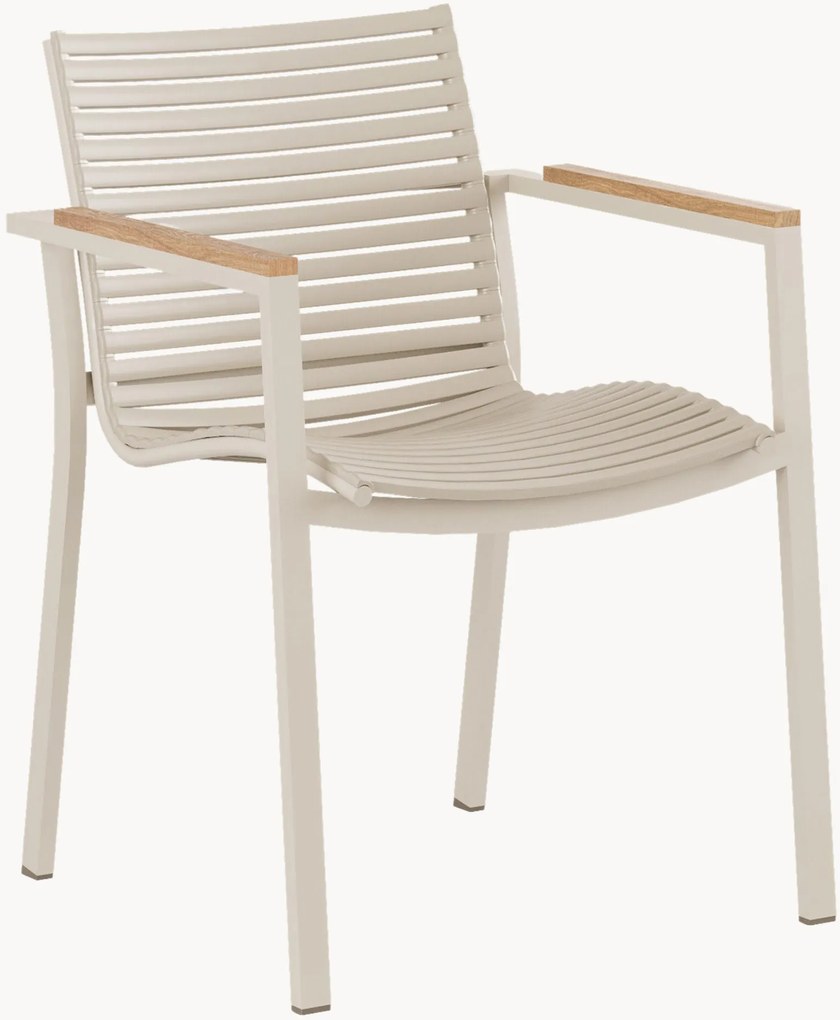 Sedia impilabile da giardino in metallo con braccioli New Mood Square