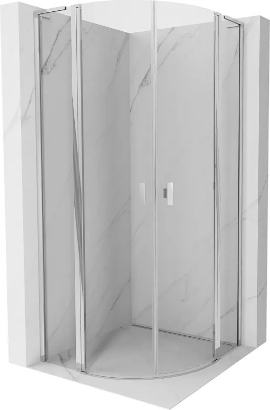 Mexen Mist L cabina doccia semicircolare ad anta battente 90 x 90 cm, trasparente, cromo - 8A32L-090-090-01-00