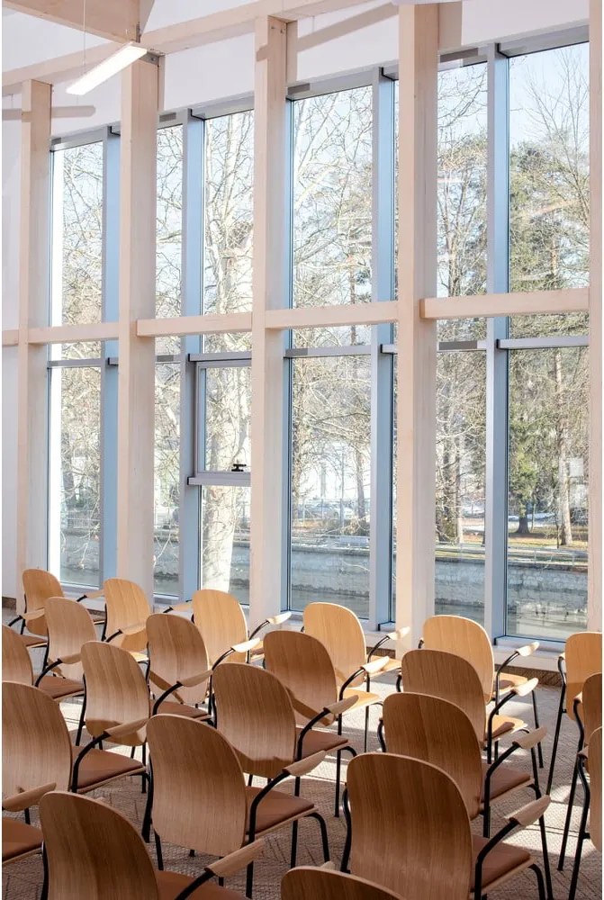 Sedie da pranzo in set marrone cognac/di colore naturale con effetto noce con braccioli/impilabili 2 pz Book – Gazzda