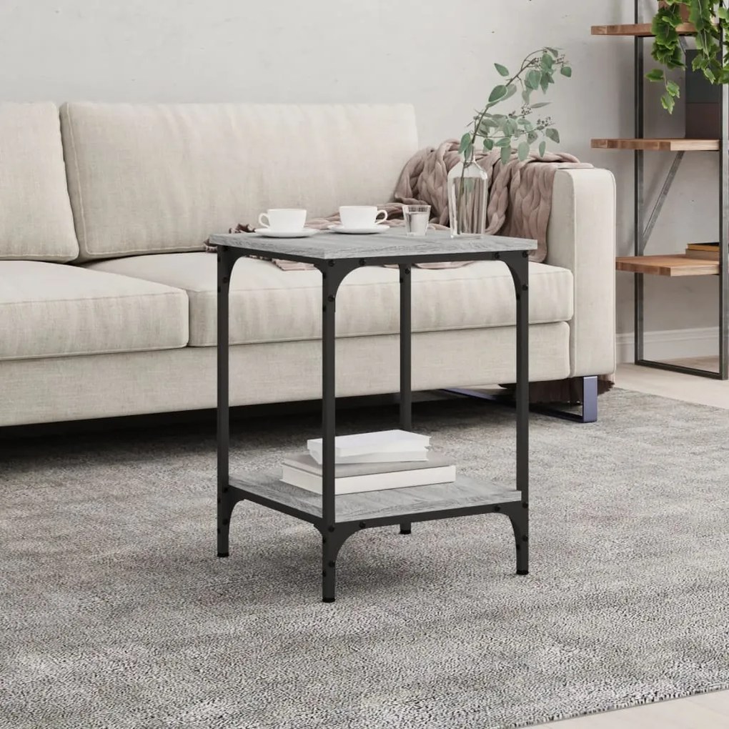 Tavolino Da Salotto Grigio Sonoma 40x40x55 Cm Legno Multistrato /