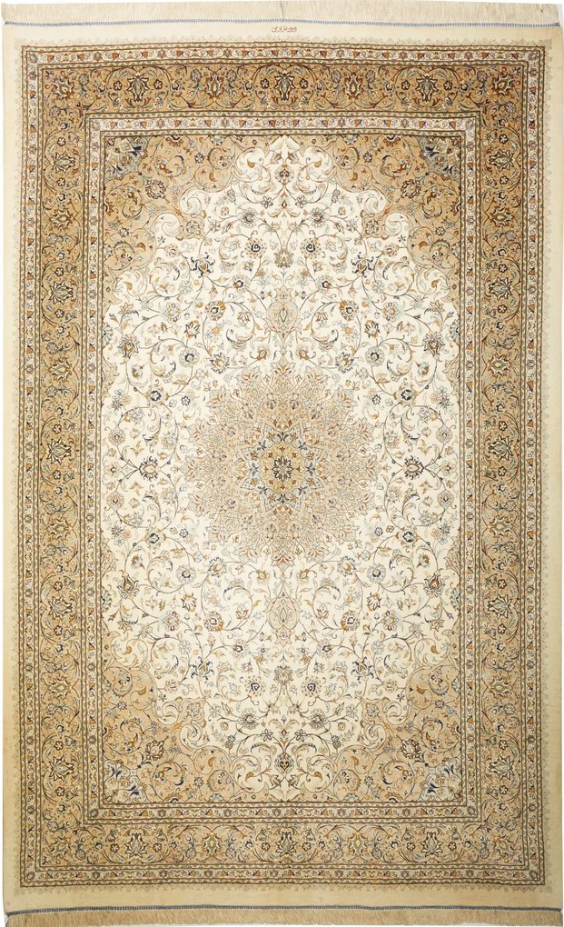 Ghom Tappeto 160 x 250 Beige (Iran) Annodato A Mano