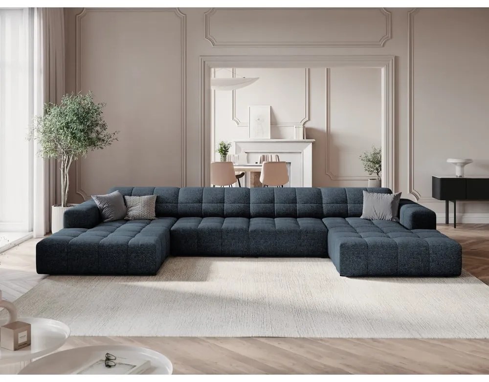 Divano angolare blu (a U) Chicago - Cosmopolitan Design