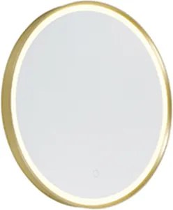 Specchio da bagno oro 50 cm con LED dimmerabile a 3 livelli con touch rotondo - Miral