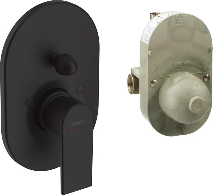 Miscelatore doccia con deviatore e Parte Ad Incasso a muro Nero Opaco Hansgrohe Vernis Shape 71472670