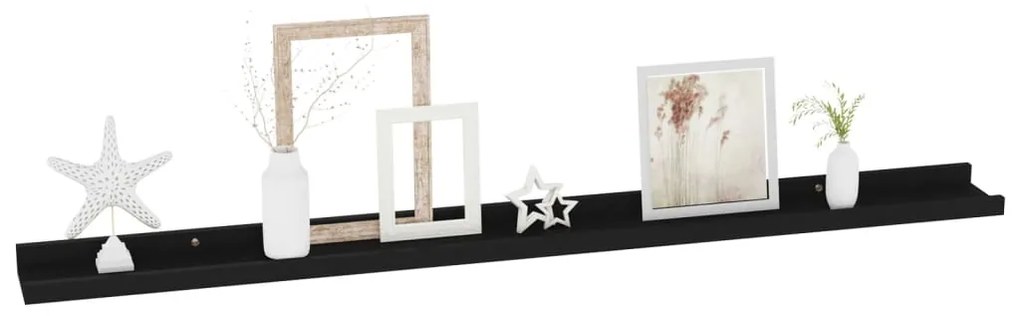 Mensole da parete 4 pz nere 100x9x3 cm