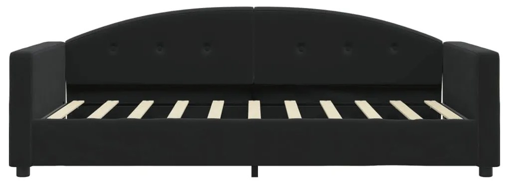 Divano letto con materasso nero 90x190 cm in velluto