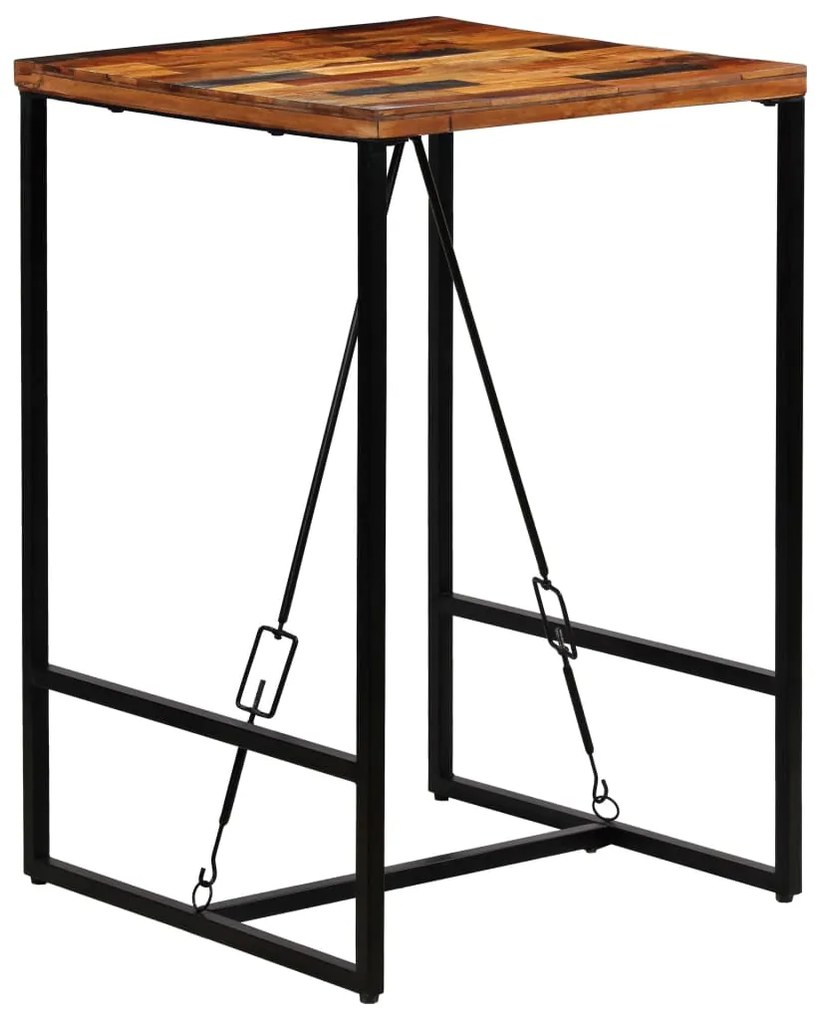 Tavolino Da Bar İn Legno Massello Di Recupero 70x70x106cm /