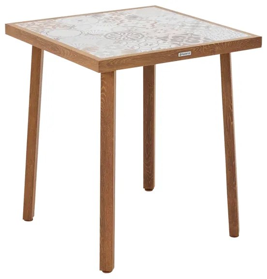 Tavolo da pranzo per giardino Gaia NATERIAL in alluminio con piano in ceramica multicolore per 4 persone 65.5x65.5cm